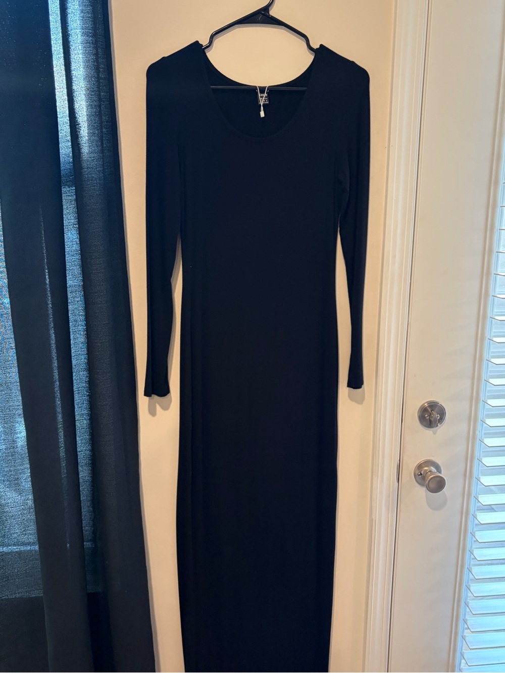 Black Long Sleeve Bodycon Maxi Dress | Shein Size M - Picture 2 of 4